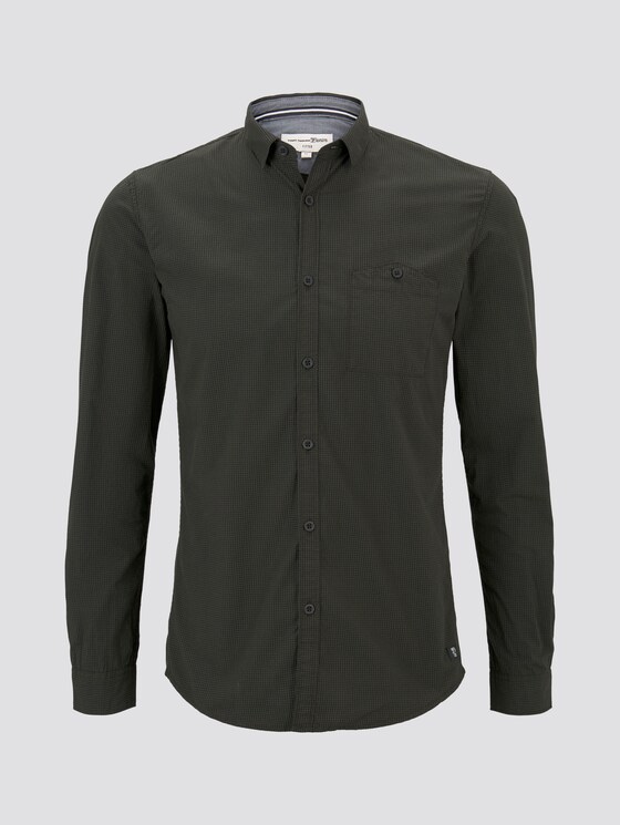 Klein geruit hemd - Mannen - khaki black mini vichy Klein geruit hemd - Mannen - khaki black mini vichy - 7 - TOM TAILOR Denim