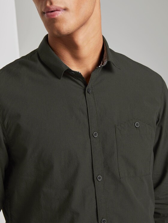 Klein geruit hemd - Mannen - khaki black mini vichy Klein geruit hemd - Mannen - khaki black mini vichy - 9 - TOM TAILOR Denim