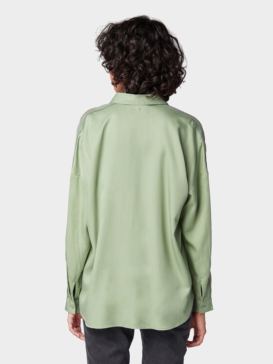 Oversized blouse met tape-detail - Vrouwen - light mint green Oversized blouse met tape-detail - Vrouwen - light mint green - 2 - TOM TAILOR Denim