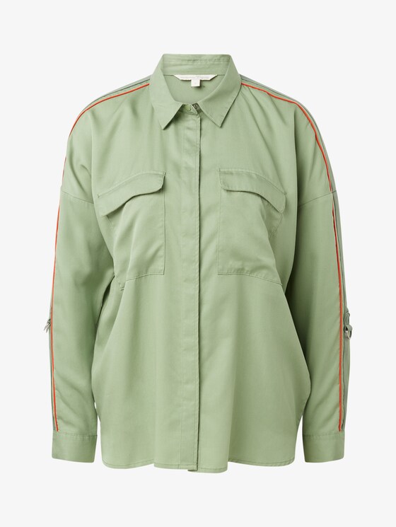 Oversized blouse met tape-detail - Vrouwen - light mint green Oversized blouse met tape-detail - Vrouwen - light mint green - 7 - TOM TAILOR Denim