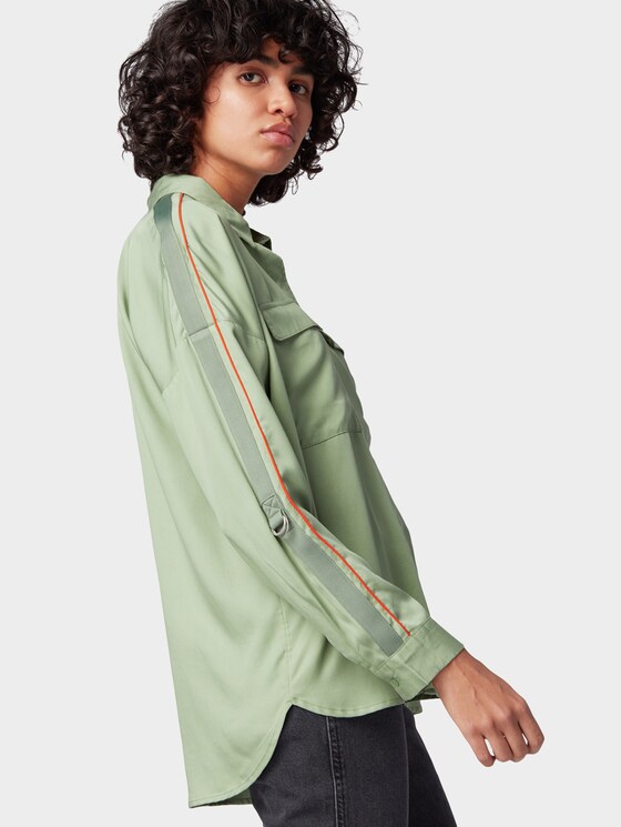 Oversized blouse met tape-detail - Vrouwen - light mint green Oversized blouse met tape-detail - Vrouwen - light mint green - 9 - TOM TAILOR Denim
