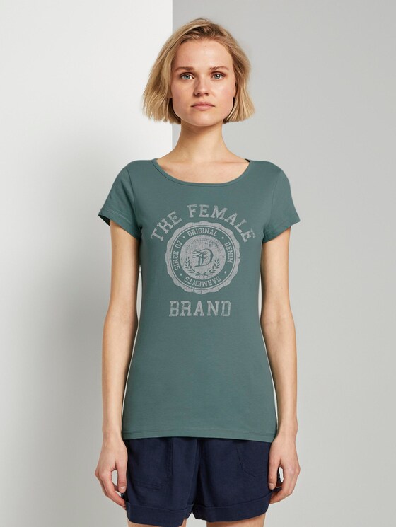 T-shirt with print - Women - Mineral Stone Blue T-shirt with print - Women - Mineral Stone Blue - 1 - TOM TAILOR Denim