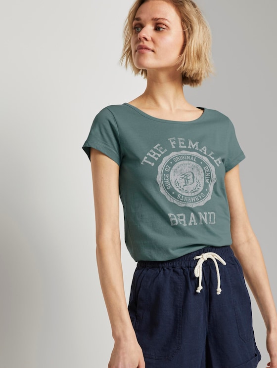 T-shirt with print - Women - Mineral Stone Blue T-shirt with print - Women - Mineral Stone Blue - 5 - TOM TAILOR Denim