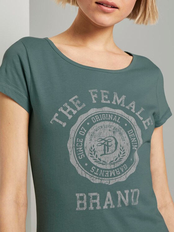 T-shirt with print - Women - Mineral Stone Blue T-shirt with print - Women - Mineral Stone Blue - 9 - TOM TAILOR Denim