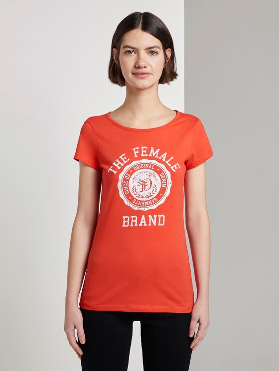 T-Shirt mit Print - Frauen - brilliant red T-Shirt mit Print - Frauen - brilliant red - 1 - TOM TAILOR Denim