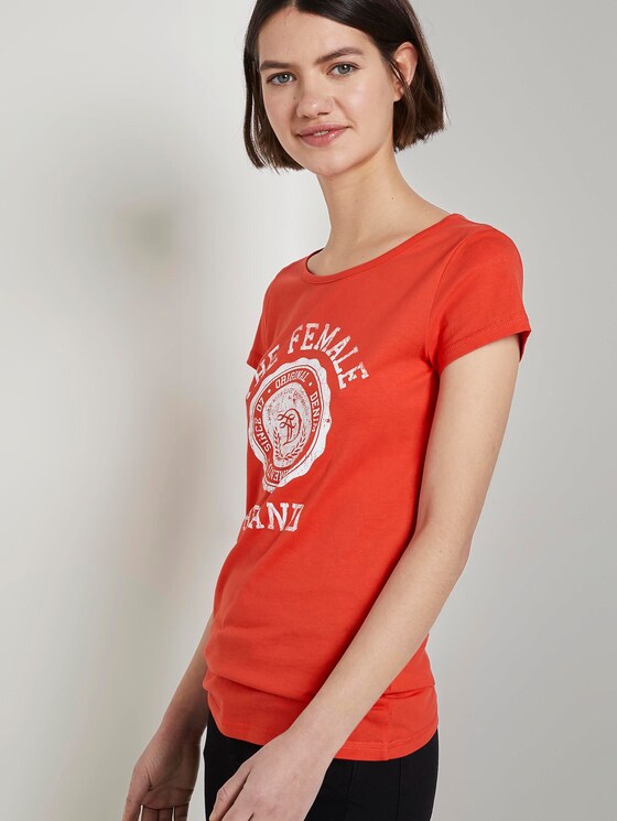 T-Shirt mit Print - Frauen - brilliant red T-Shirt mit Print - Frauen - brilliant red - 5 - TOM TAILOR Denim