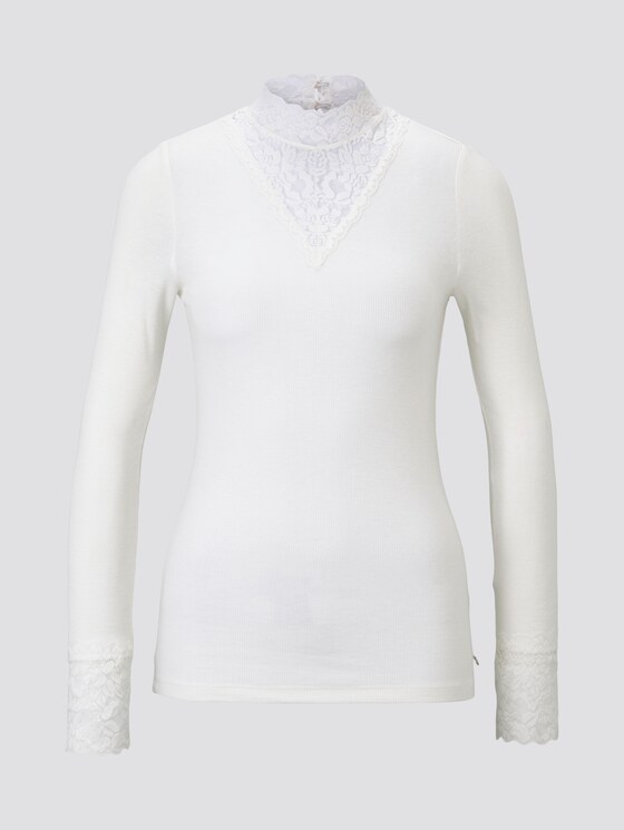 Lange mouwen shirt met kant - Vrouwen - Off White Lange mouwen shirt met kant - Vrouwen - Off White - 7 - TOM TAILOR Denim