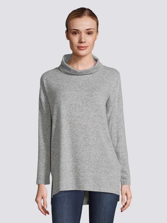 Langarmshirt in Melange-Optik - Frauen - Silver Grey Melange Langarmshirt in Melange-Optik - Frauen - Silver Grey Melange - 1 - TOM TAILOR