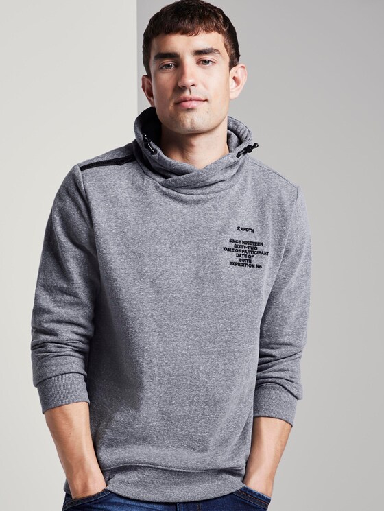 Sweatshirt mit Stehkragen - Männer - real navy snow melange Sweatshirt mit Stehkragen - Männer - real navy snow melange - 5 - TOM TAILOR