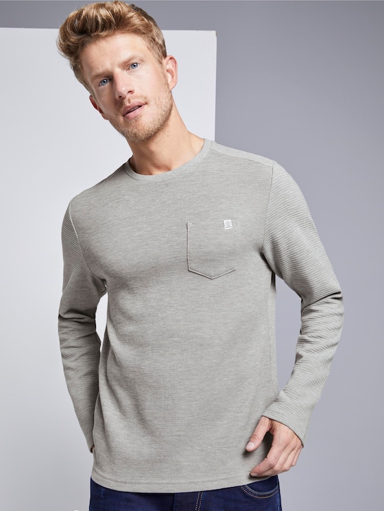 Sweatshirt mit Brusttasche - Männer - grey yarn dye Sweatshirt mit Brusttasche - Männer - grey yarn dye - 5 - TOM TAILOR