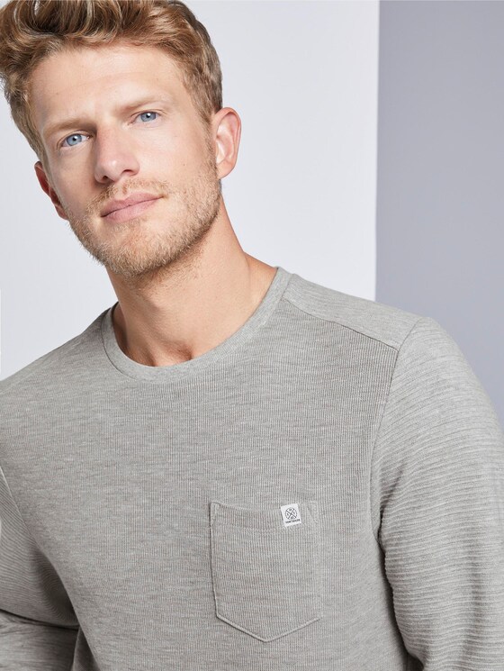 Sweatshirt mit Brusttasche - Männer - grey yarn dye Sweatshirt mit Brusttasche - Männer - grey yarn dye - 9 - TOM TAILOR