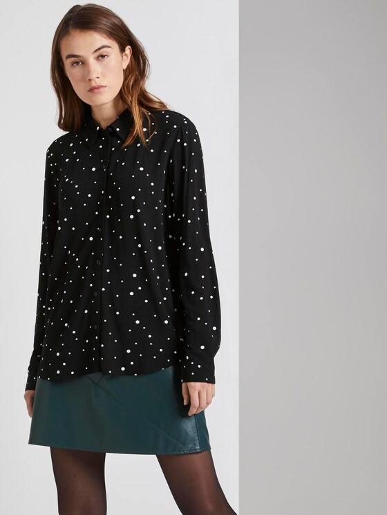 gemusterte Hemdbluse - Frauen - black with white dots gemusterte Hemdbluse - Frauen - black with white dots - 5 - TOM TAILOR Denim
