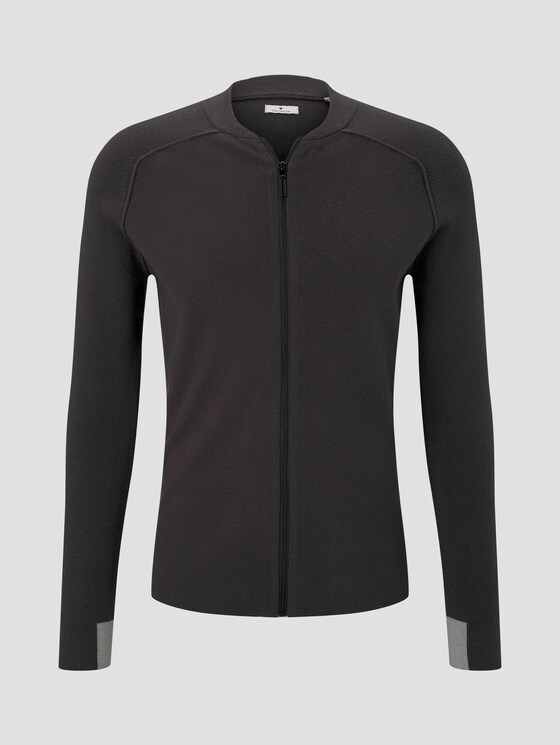 moderne College-Strickjacke - Männer - Dark Greyish Black moderne College-Strickjacke - Männer - Dark Greyish Black - 7 - TOM TAILOR