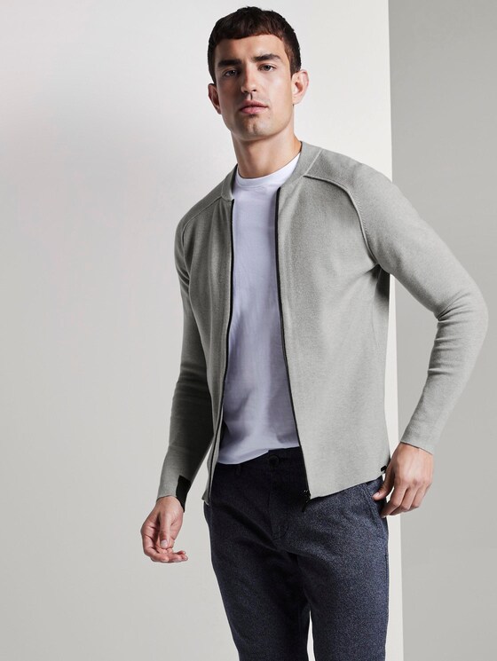 Modern gebreide collegesweater - Mannen - Light Soft Grey Melange Modern gebreide collegesweater - Mannen - Light Soft Grey Melange - 5 - TOM TAILOR