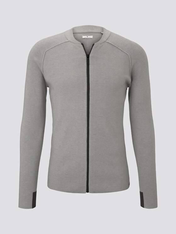 Modern gebreide collegesweater - Mannen - Light Soft Grey Melange Modern gebreide collegesweater - Mannen - Light Soft Grey Melange - 7 - TOM TAILOR