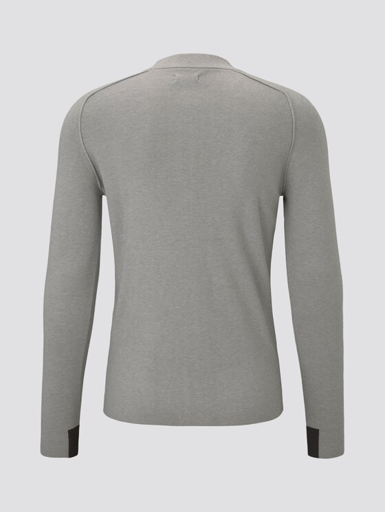 Modern gebreide collegesweater - Mannen - Light Soft Grey Melange Modern gebreide collegesweater - Mannen - Light Soft Grey Melange - 8 - TOM TAILOR