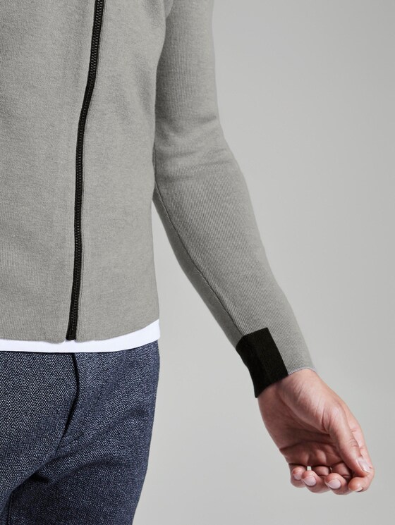 Modern gebreide collegesweater - Mannen - Light Soft Grey Melange Modern gebreide collegesweater - Mannen - Light Soft Grey Melange - 9 - TOM TAILOR