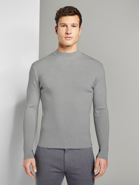Strickpullover in Melange-Optik - Männer - Light Soft Grey Melange Strickpullover in Melange-Optik - Männer - Light Soft Grey Melange - 1 - TOM TAILOR