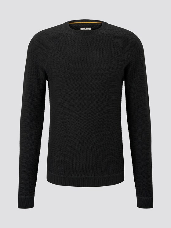 Gebreide trui met textuur - Mannen - Dark Greyish Black Gebreide trui met textuur - Mannen - Dark Greyish Black - 7 - TOM TAILOR