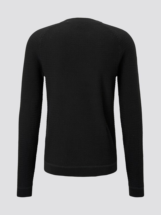 Gebreide trui met textuur - Mannen - Dark Greyish Black Gebreide trui met textuur - Mannen - Dark Greyish Black - 8 - TOM TAILOR