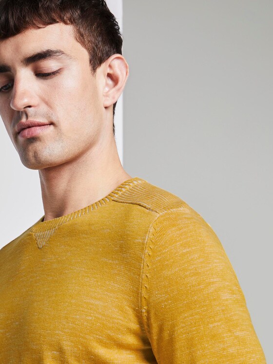 knitted jumper in blended look - Men - golden nugget knitted jumper in blended look - Men - golden nugget - 9 - TOM TAILOR