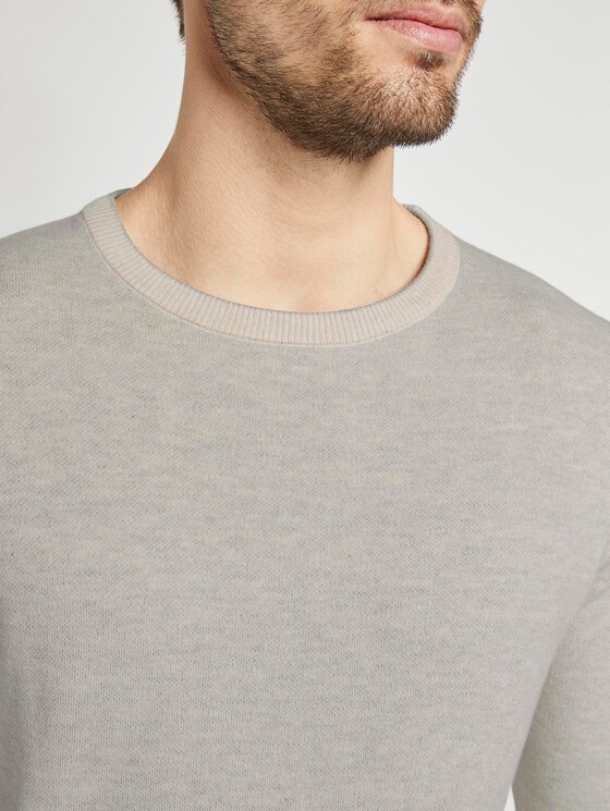 strukturierter Strickpullover - Männer - offwhite grey birdseye strukturierter Strickpullover - Männer - offwhite grey birdseye - 10 - TOM TAILOR