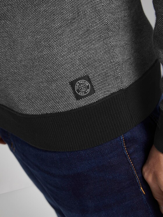 strukturierter Strickpullover - Männer - navy offwhite birdseye strukturierter Strickpullover - Männer - navy offwhite birdseye - 9 - TOM TAILOR