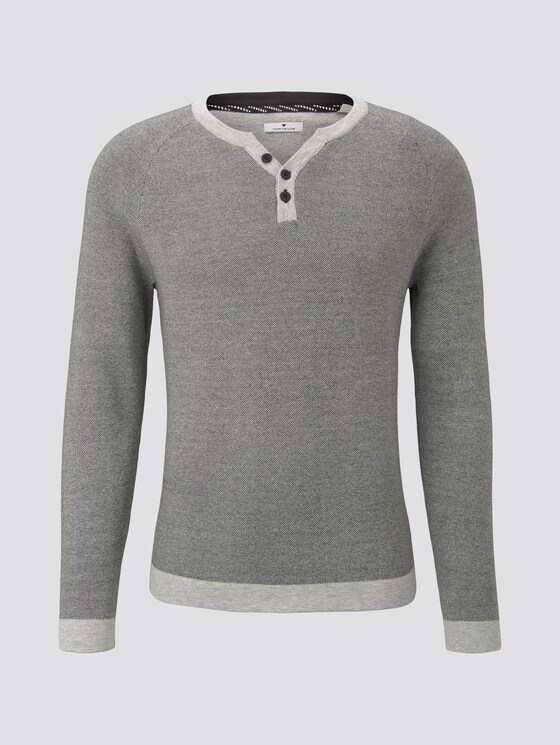 strukturierter Pullover - Männer - dark grey birdseye strukturierter Pullover - Männer - dark grey birdseye - 7 - TOM TAILOR