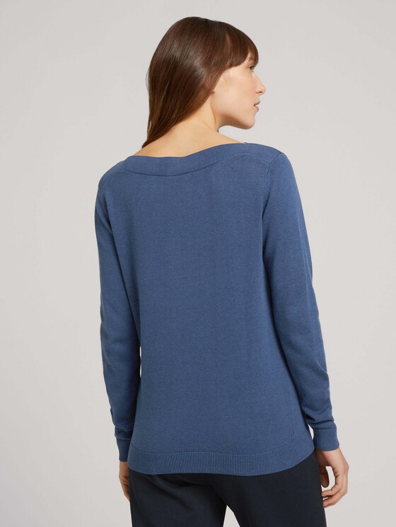 Pullover U-Boot-Ausschnitt - Frauen - Dark Denim Blue Pullover U-Boot-Ausschnitt - Frauen - Dark Denim Blue - 2 - TOM TAILOR