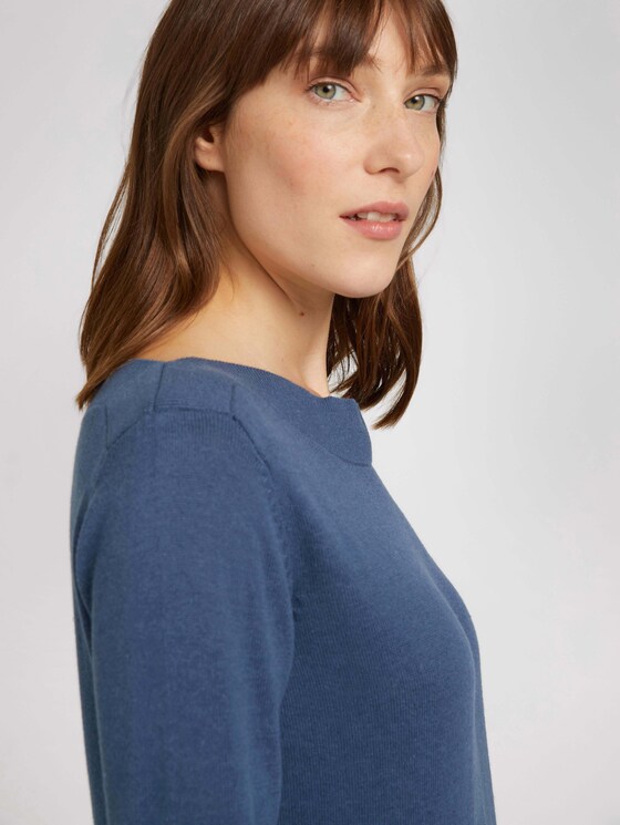 Pullover U-Boot-Ausschnitt - Frauen - Dark Denim Blue Pullover U-Boot-Ausschnitt - Frauen - Dark Denim Blue - 9 - TOM TAILOR
