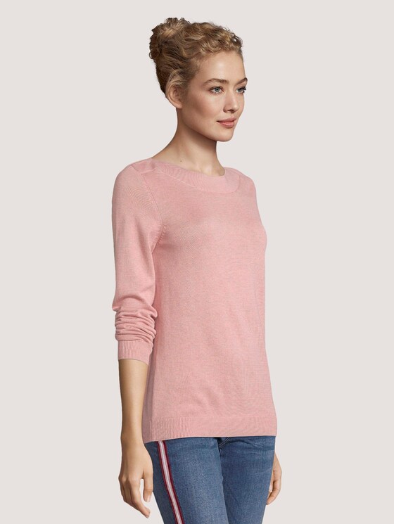 Pullover U-Boot-Ausschnitt - Frauen - blush rose melange Pullover U-Boot-Ausschnitt - Frauen - blush rose melange - 5 - TOM TAILOR