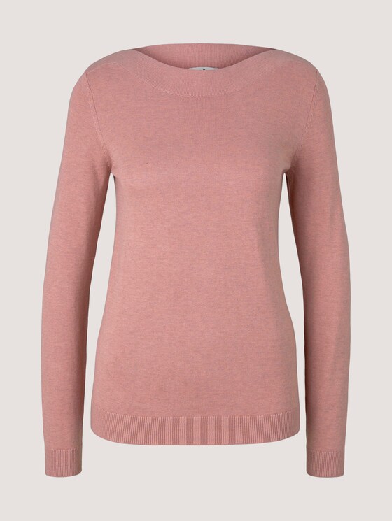 Pullover U-Boot-Ausschnitt - Frauen - blush rose melange Pullover U-Boot-Ausschnitt - Frauen - blush rose melange - 7 - TOM TAILOR