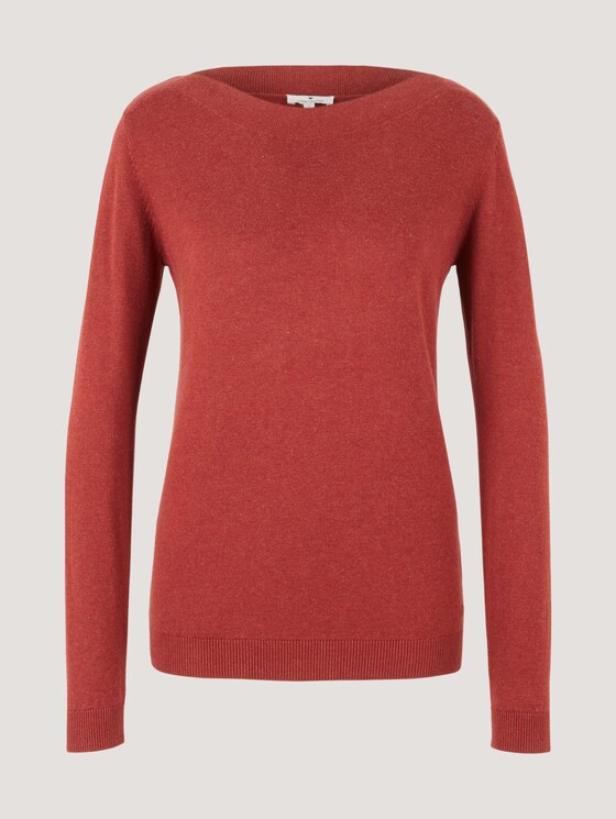 Pullover U-Boot-Ausschnitt - Frauen - dark maroon red melange Pullover U-Boot-Ausschnitt - Frauen - dark maroon red melange - 7 - TOM TAILOR