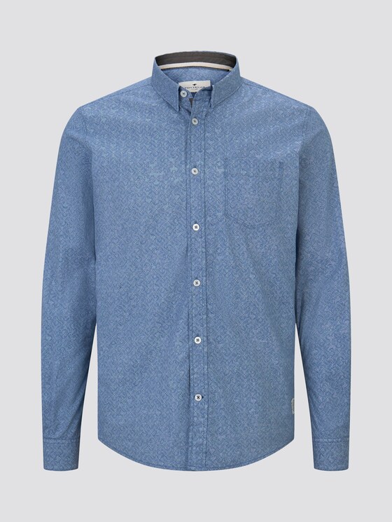 Hemd mit Allover-Print - Männer - blue lined shape design Hemd mit Allover-Print - Männer - blue lined shape design - 7 - TOM TAILOR