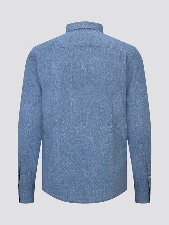 Hemd mit Allover-Print - Männer - blue lined shape design Hemd mit Allover-Print - Männer - blue lined shape design - 8 - TOM TAILOR