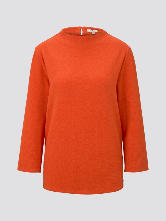 Jacquard-Pullover mit Stehkragen - Frauen - knockout orange Jacquard-Pullover mit Stehkragen - Frauen - knockout orange - 7 - TOM TAILOR