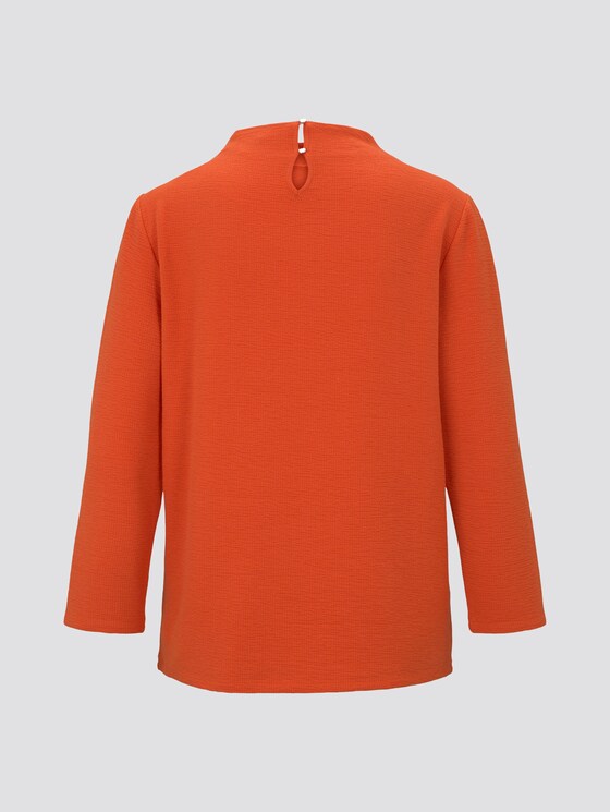Jacquard-Pullover mit Stehkragen - Frauen - knockout orange Jacquard-Pullover mit Stehkragen - Frauen - knockout orange - 8 - TOM TAILOR
