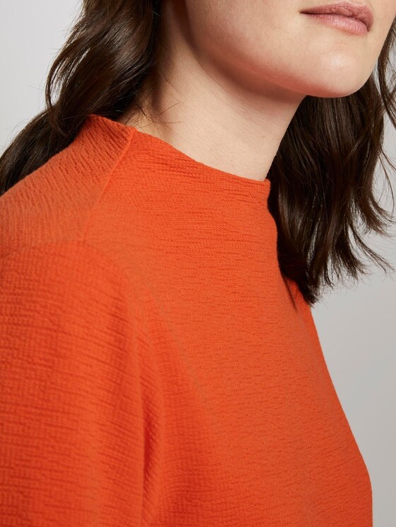 Jacquard-Pullover mit Stehkragen - Frauen - knockout orange Jacquard-Pullover mit Stehkragen - Frauen - knockout orange - 9 - TOM TAILOR