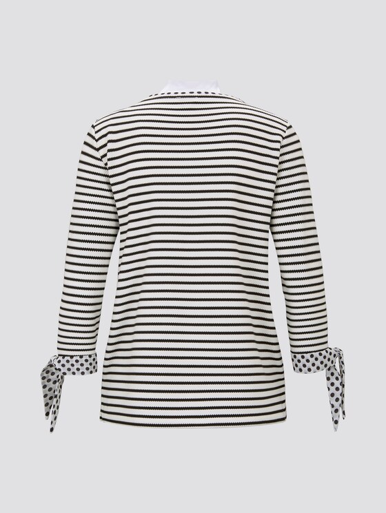 Langarmshirt mit Knotendetails - Frauen - black white stripe Langarmshirt mit Knotendetails - Frauen - black white stripe - 8 - TOM TAILOR