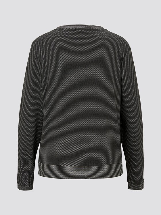 Langarmshirt mit Kordelzug - Frauen - black dotted fabric Langarmshirt mit Kordelzug - Frauen - black dotted fabric - 8 - TOM TAILOR
