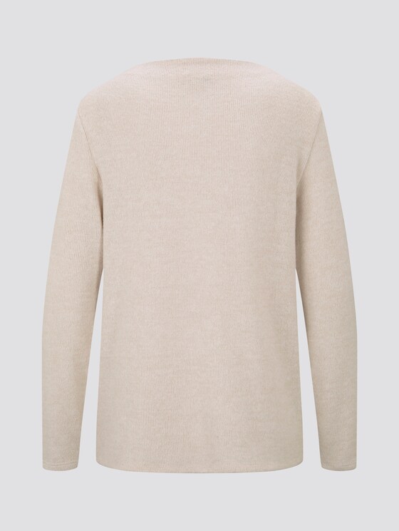 Long-sleeved shirt with print - Women - desert sand melange Long-sleeved shirt with print - Women - desert sand melange - 8 - TOM TAILOR