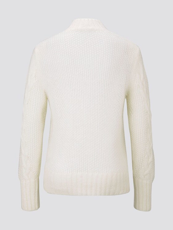 Strukturiertes Sweatshirt - Frauen - Whisper White Strukturiertes Sweatshirt - Frauen - Whisper White - 8 - TOM TAILOR