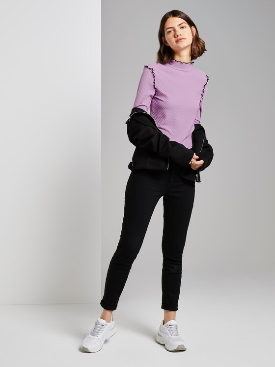 Geribbelde lange mouwen shirt - Vrouwen - sweet lavender Geribbelde lange mouwen shirt - Vrouwen - sweet lavender - 3 - TOM TAILOR Denim