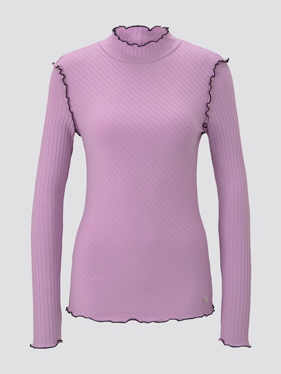 Geribbelde lange mouwen shirt - Vrouwen - sweet lavender Geribbelde lange mouwen shirt - Vrouwen - sweet lavender - 7 - TOM TAILOR Denim