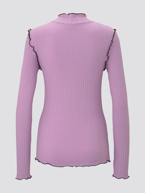 Geribbelde lange mouwen shirt - Vrouwen - sweet lavender Geribbelde lange mouwen shirt - Vrouwen - sweet lavender - 8 - TOM TAILOR Denim