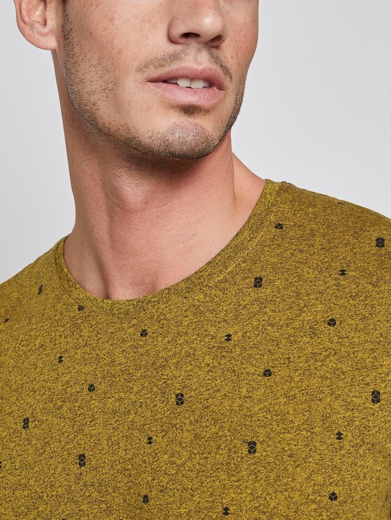 T-Shirt mit Allover-Print - Männer - yellow mini cube design T-Shirt mit Allover-Print - Männer - yellow mini cube design - 9 - TOM TAILOR