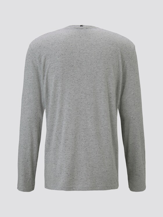 Lange mouwen shirt in melange look - Mannen - Nep Light Grey Melange Lange mouwen shirt in melange look - Mannen - Nep Light Grey Melange - 8 - TOM TAILOR