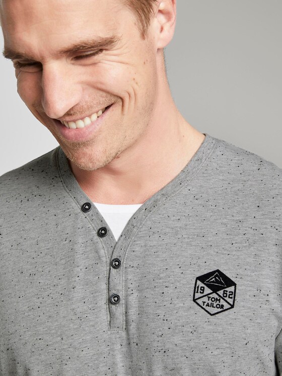 Lange mouwen shirt in melange look - Mannen - Nep Light Grey Melange Lange mouwen shirt in melange look - Mannen - Nep Light Grey Melange - 9 - TOM TAILOR