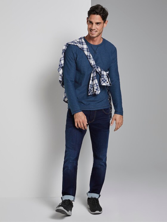 gestreiftes Langarmshirt - Männer - blue structured stripe gestreiftes Langarmshirt - Männer - blue structured stripe - 3 - TOM TAILOR