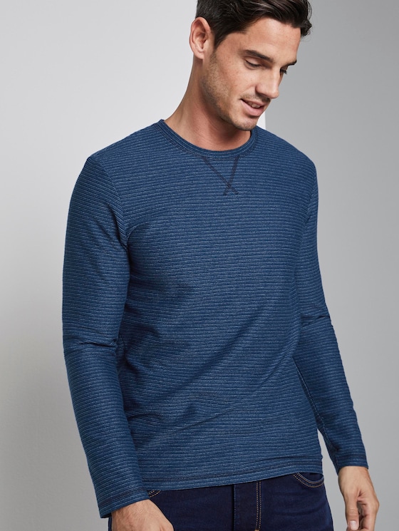 gestreiftes Langarmshirt - Männer - blue structured stripe gestreiftes Langarmshirt - Männer - blue structured stripe - 5 - TOM TAILOR